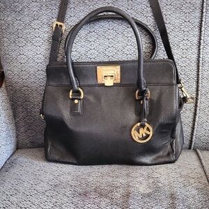 NWOT Michael Kors Black Satchel with Gold Accents Excellent Condition